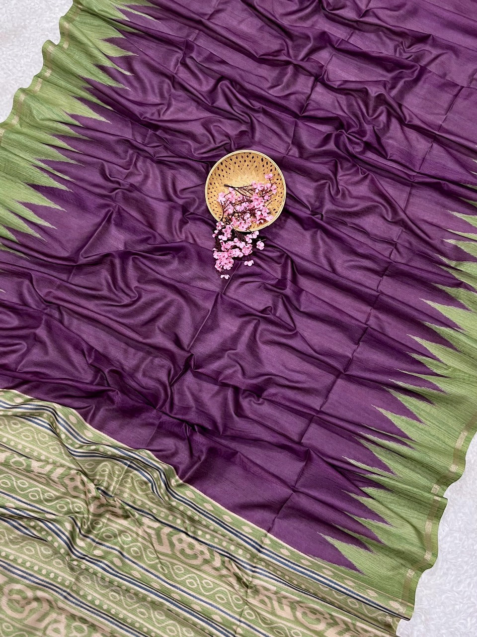 Purple Wine Desi Tussar Silk Saree