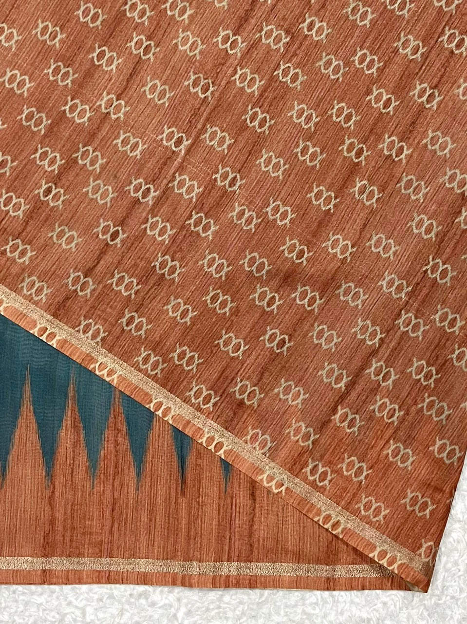 Ocean Green Desi Tussar silk Saree