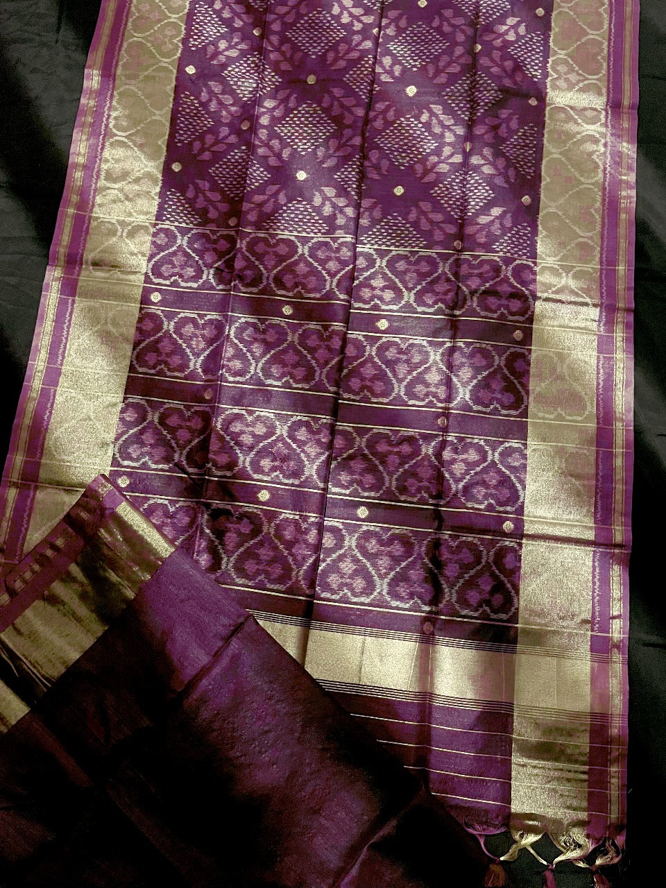 Fandango Violet Tussar Silk Saree