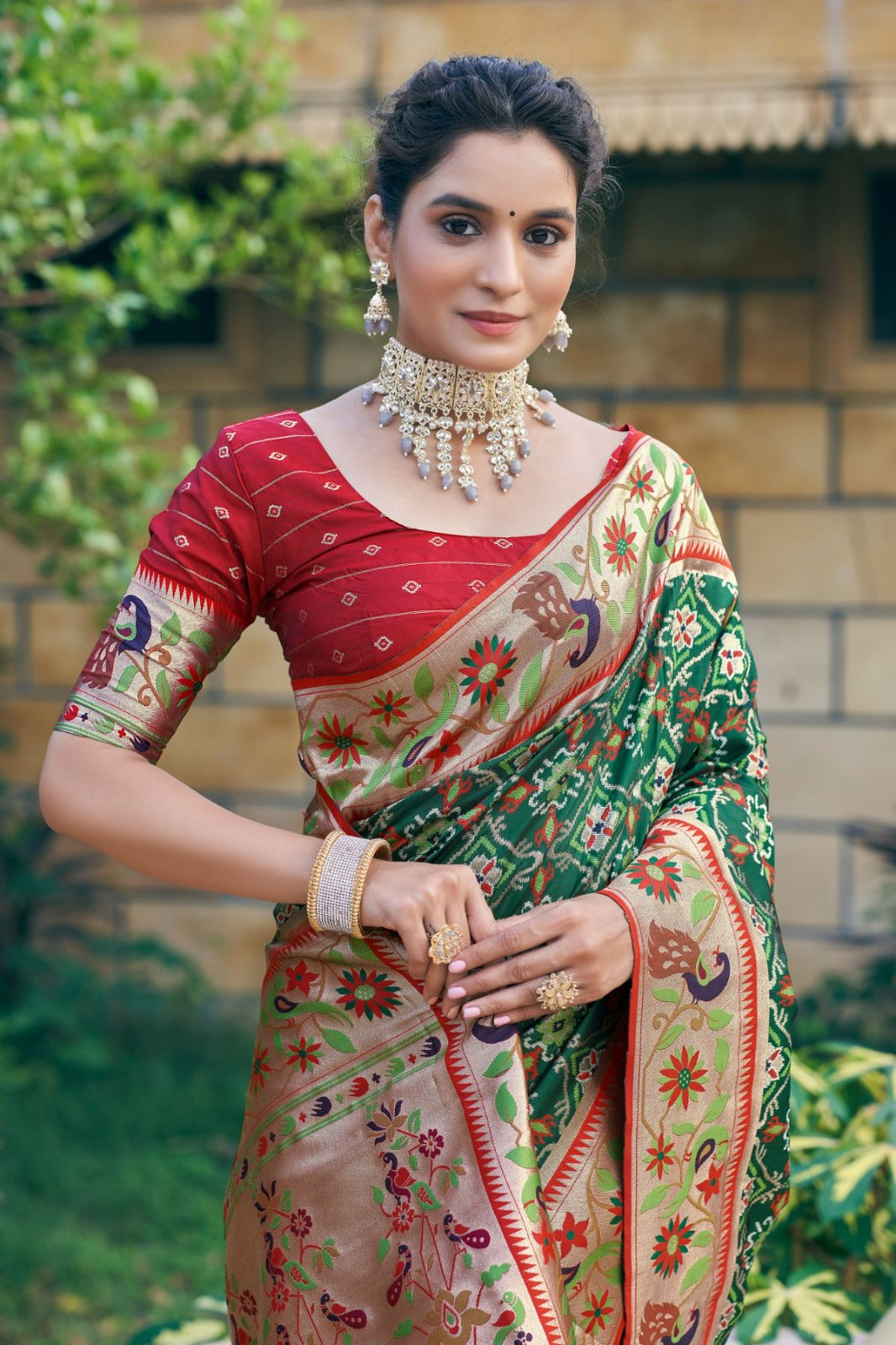 Green Soft Banarasi Silk Saree