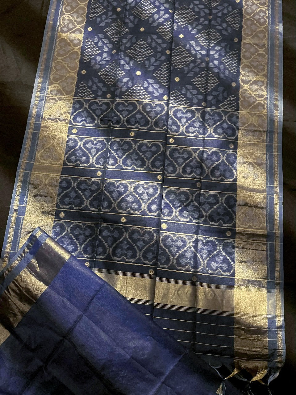 Independence Blue Tussar Silk Saree