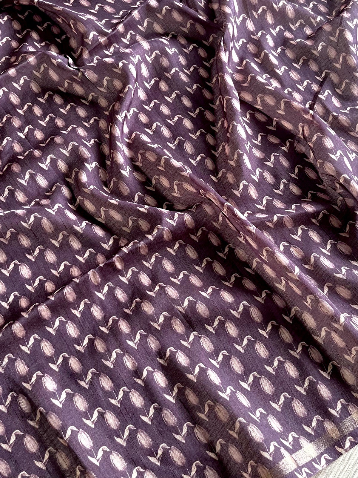 Jam Purple Premium Tussar Silk Saree