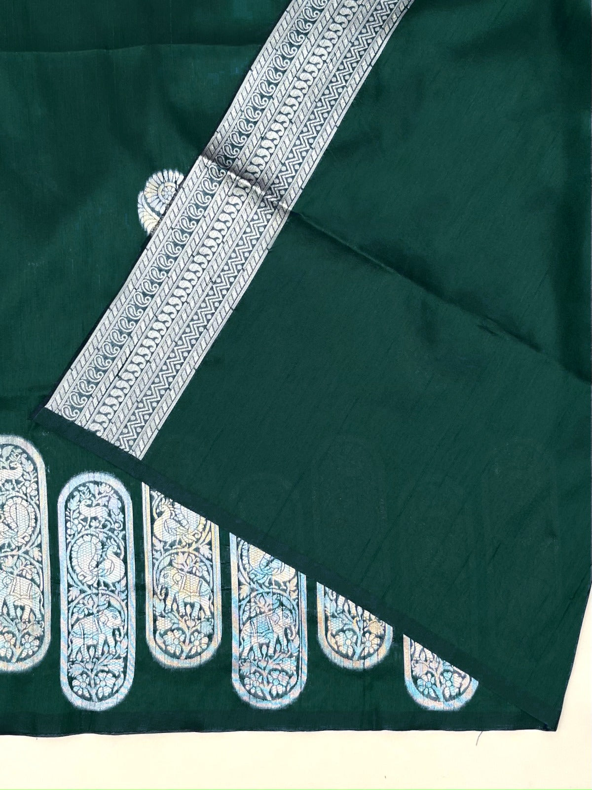Jungle Green Matka Silk Saree