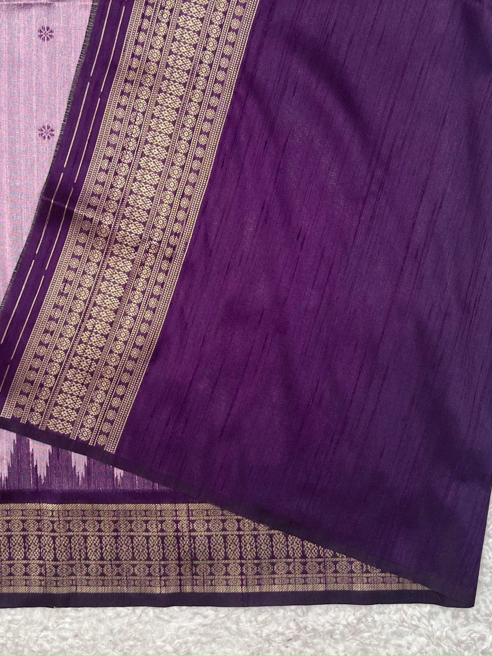 Lavender Desi Tussar Silk Saree