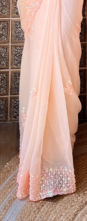 Lemonade Pink Georgette Saree