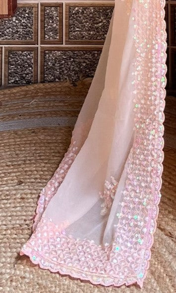 Lemonade Pink Georgette Saree