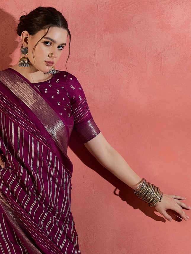 Mahogony Sungudi Silk Saree