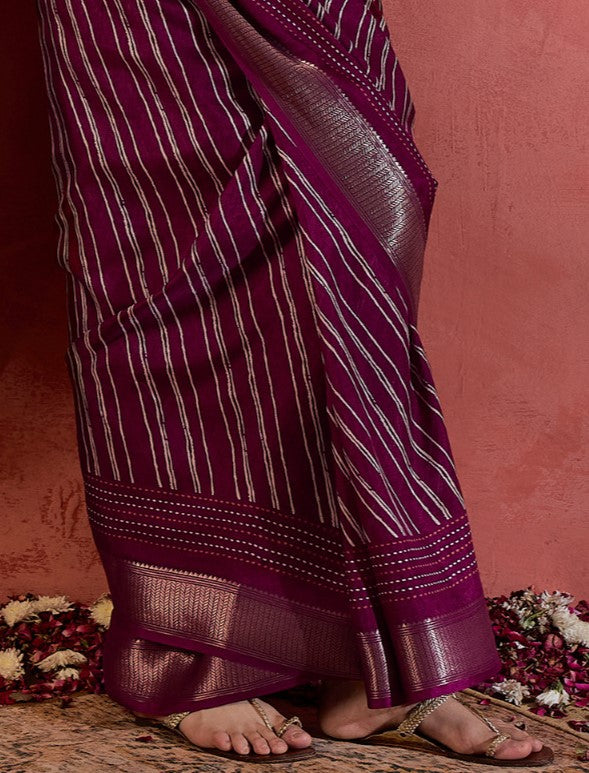 Mahogony Sungudi Silk Saree