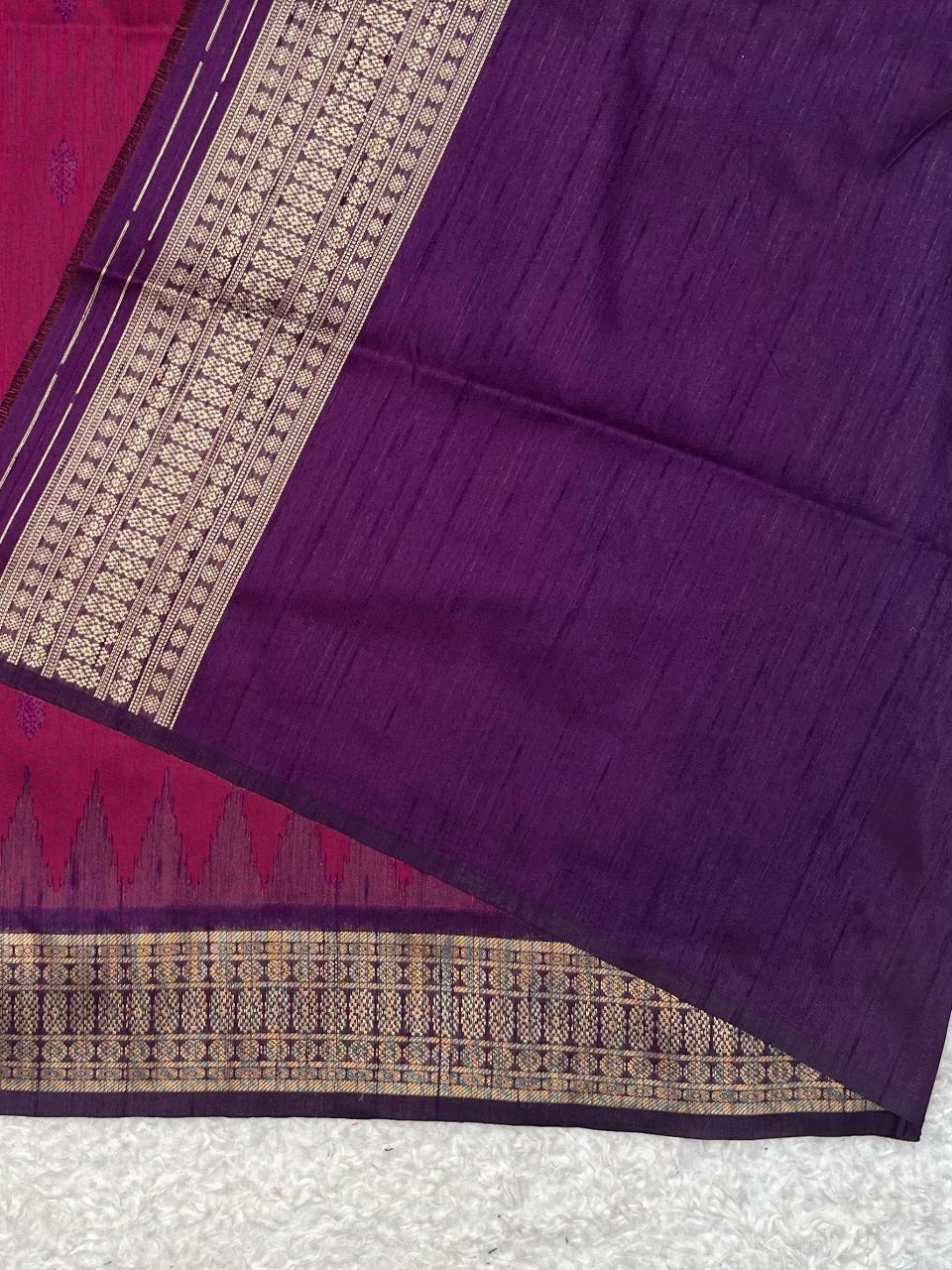 Maroon Desi Tussar Silk Saree