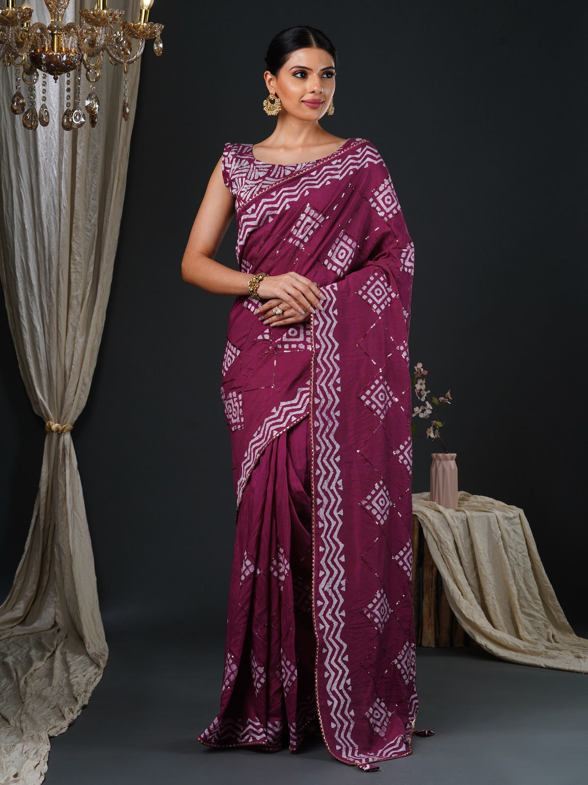 Sequins Silk Saree