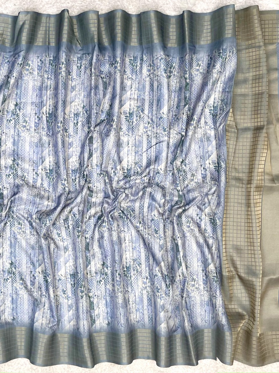 Maya Blue Premium Tussar Silk Saree