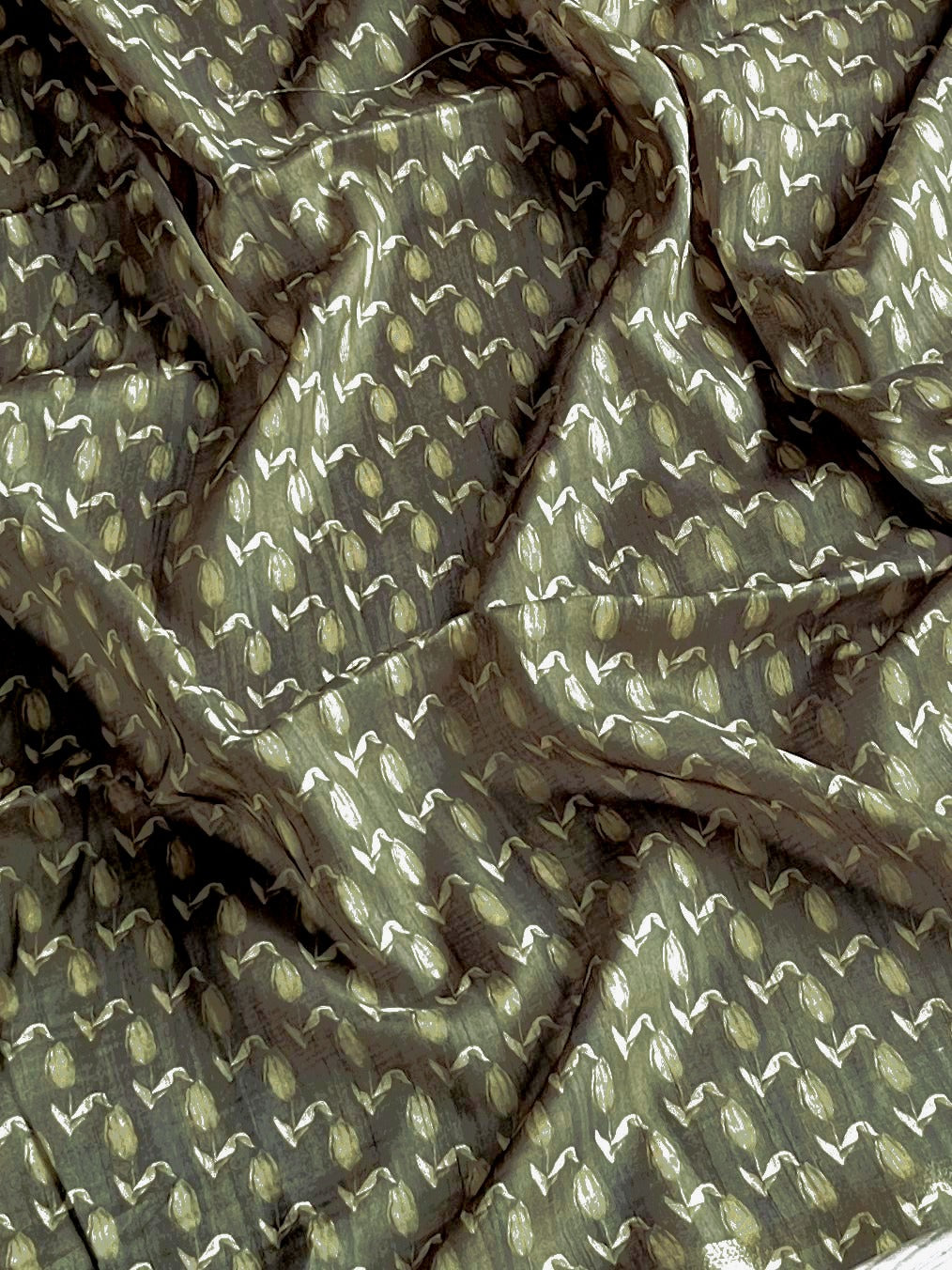 Moss Green Premium Tussar Silk Saree
