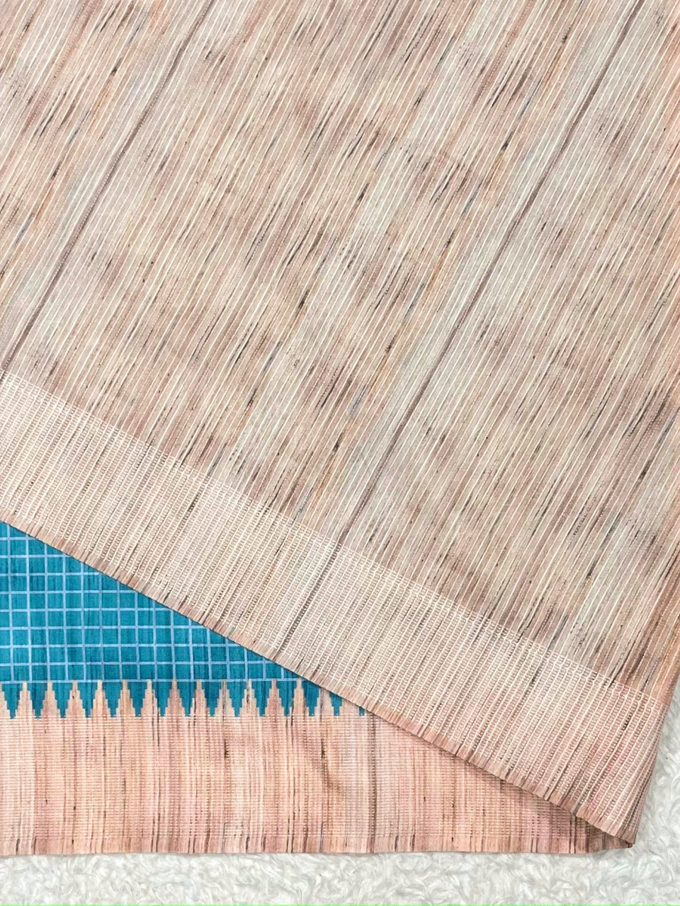Olympic Blue Desi Tussar Silk Saree
