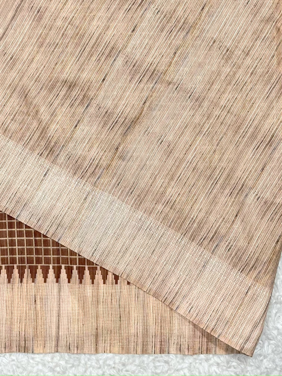 Peanut Brown Desi Tussar Silk Saree