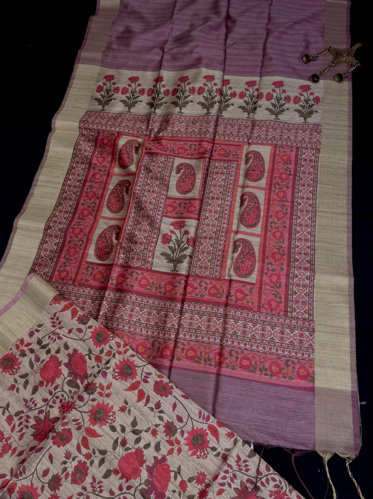 Penny Brown Premium Tussar Silk Saree