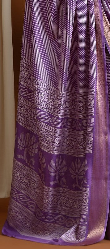 Plum Violet Sungudi Dola Silk Saree