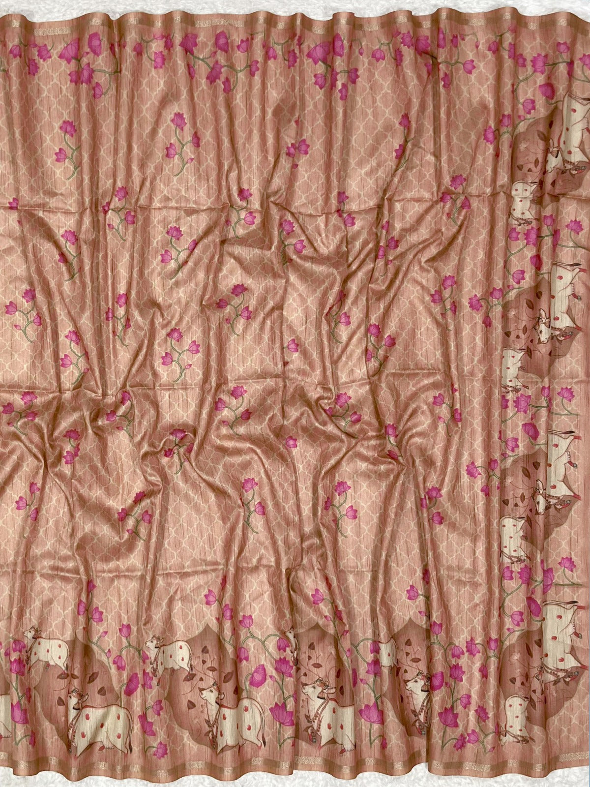 Redwood Red Tussar Silk Saree
