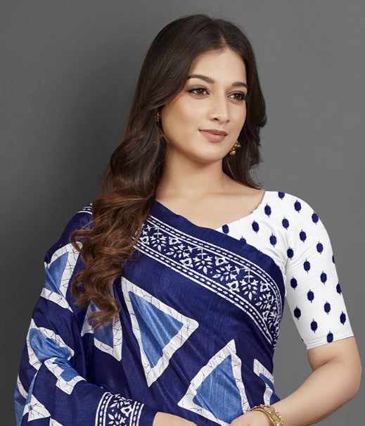 Royal Blue Dola Silk Saree