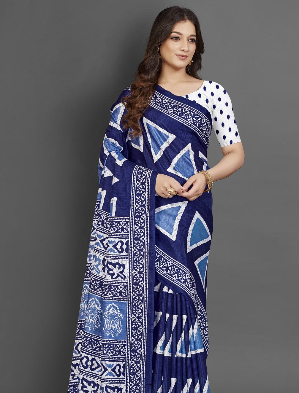 Royal Blue Dola Silk Saree