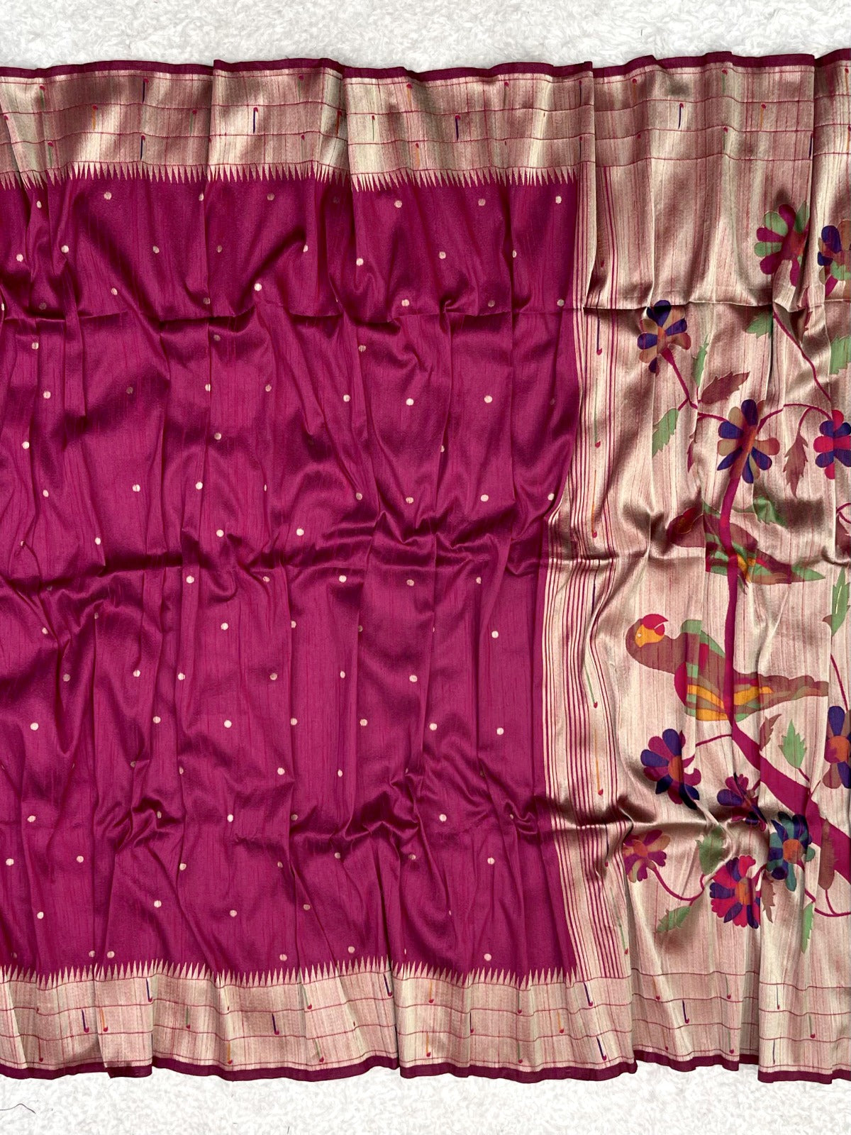 Royal Maroon Kosa Silk Saree