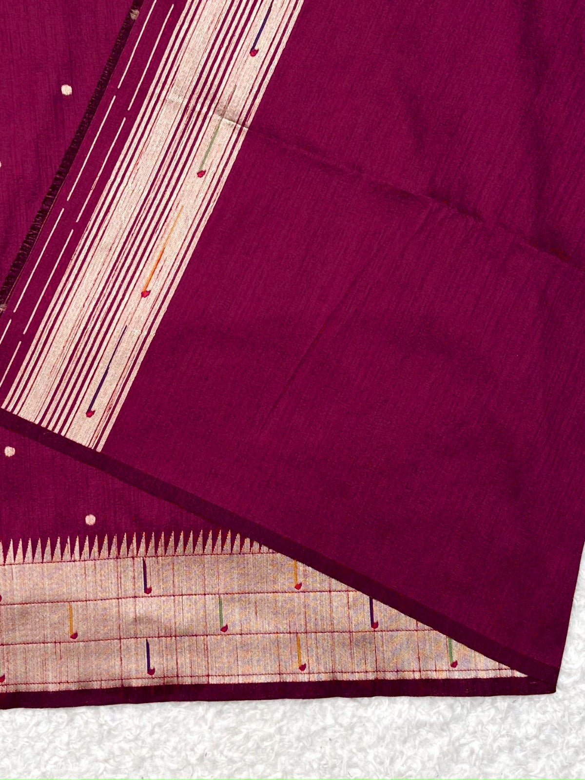 Royal Maroon Kosa Silk Saree