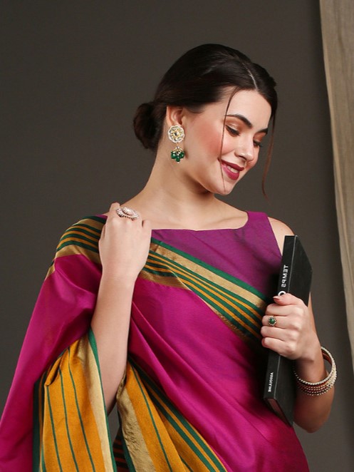 Royal Pink Tant Saree