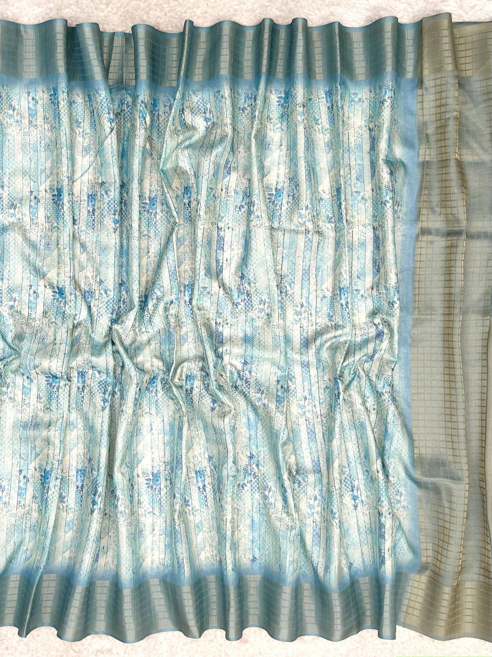 Sky Blue Premium Tussar Silk Saree
