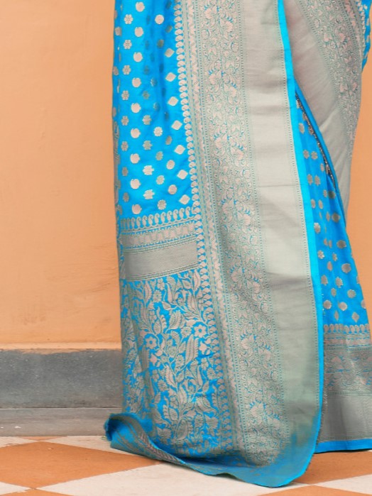 Sky Blue Woven Kanjivaram Saree
