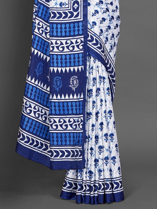 Snow White Dola Silk Saree