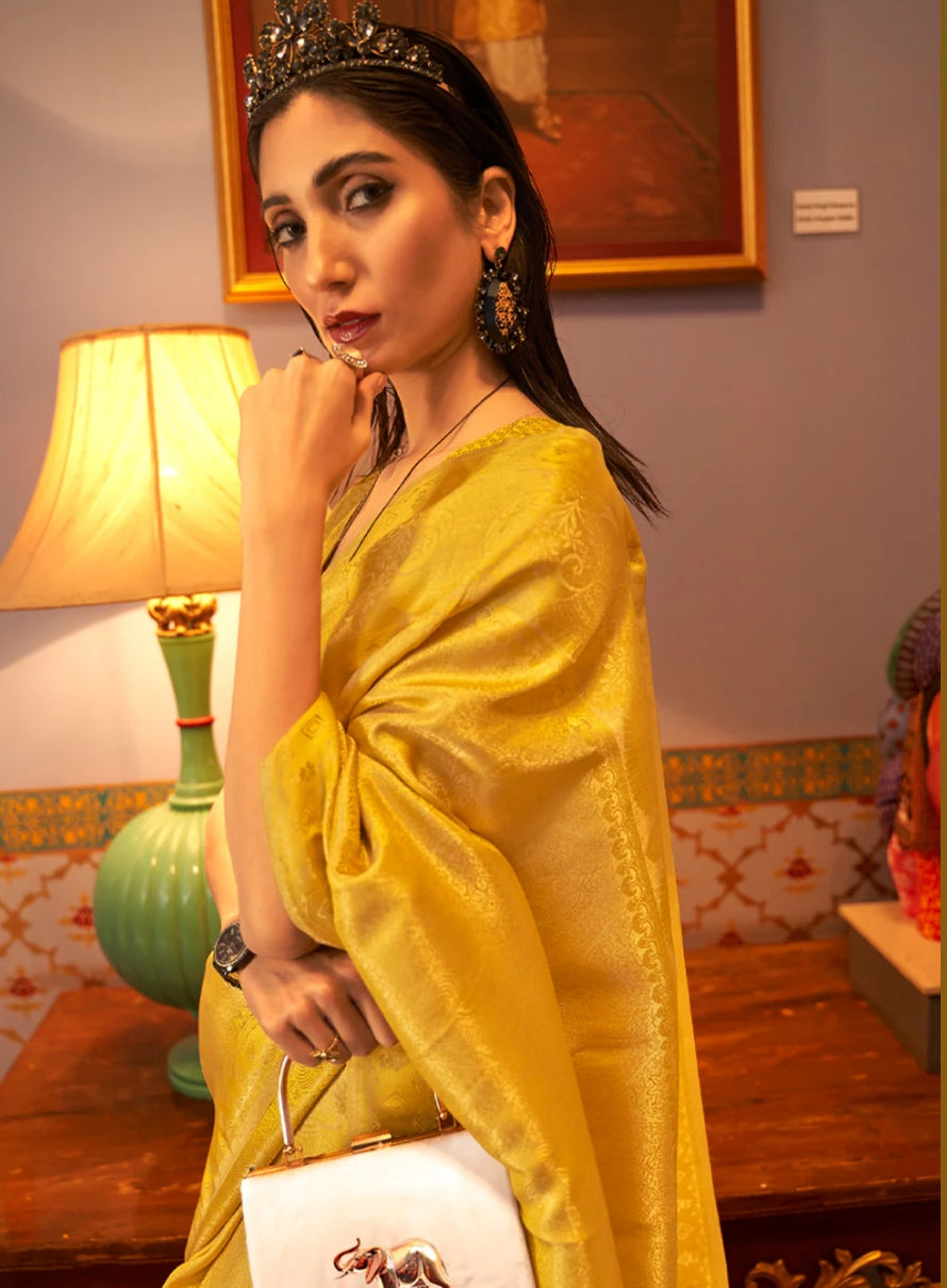 Yellow Woven Kanjivaram Silk Saree