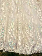 OFF WHITE HEAVY SEQUINS LEHENGA