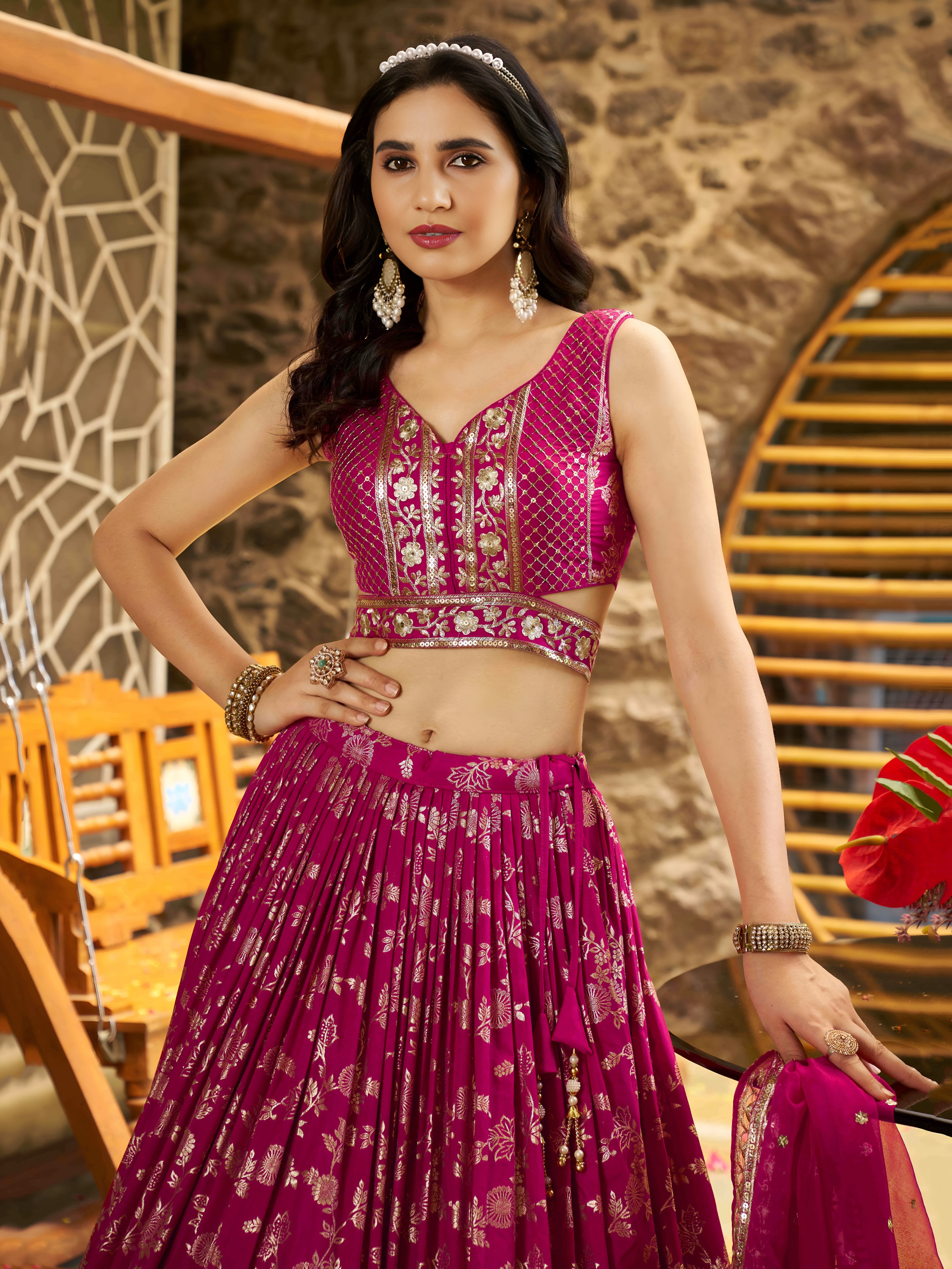 RANI PINK LEHENGA CHOLI