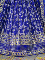 ROYAL BLUE DOLA SILK LEHENGA CHOLI