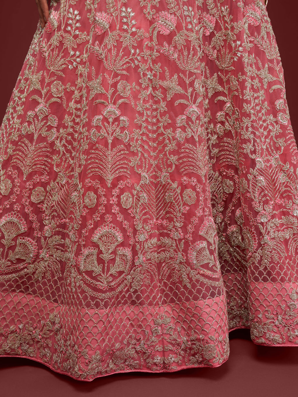 CORAL PINK BRIDAL LEHENGA CHOLI