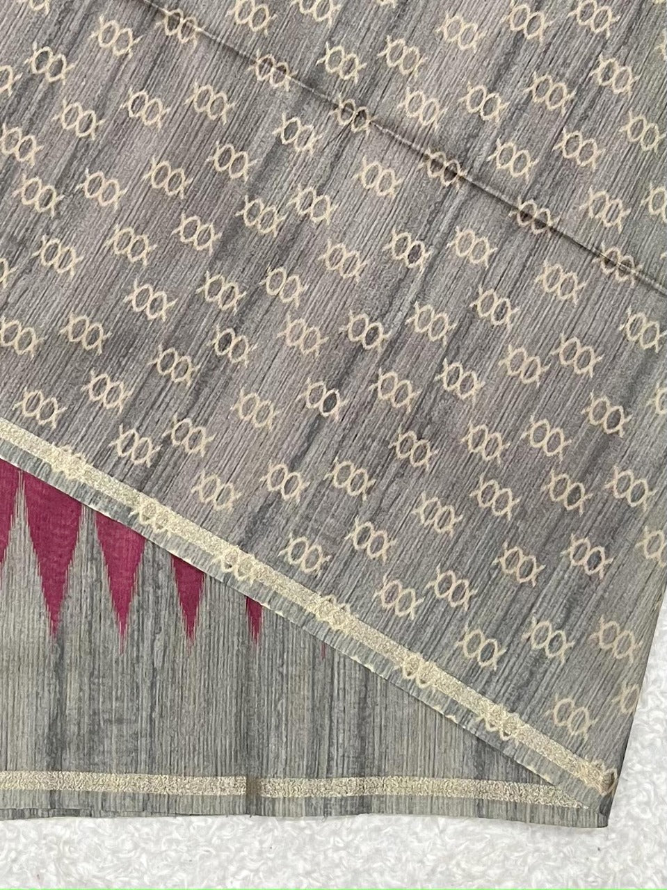 Rouge Pink Desi Tussar silk Saree
