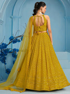 SUNFLOWER YELLOW GEORGETTE BRIDESMAID LEHENGA CHOLI