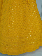 SUNFLOWER YELLOW GEORGETTE BRIDESMAID LEHENGA CHOLI