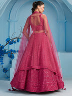 LOTUS PINK GEORGETTE BRIDESMAID LEHENGA CHOLI