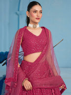 LOTUS PINK GEORGETTE BRIDESMAID LEHENGA CHOLI
