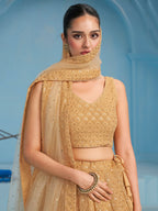 BEIGE GEORGETTE BRIDESMAID LEHENGA CHOLI