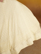 CREAM WHITE GEORGETTE BRIDESMAID LEHENGA CHOLI