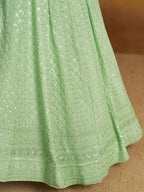 PARROT GREEN GEORGETTE BRIDESMAID LEHENGA CHOLI