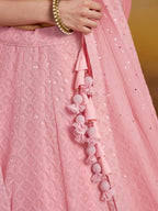 ROSE PINK GEORGETTE BRIDESMAID LEHENGA CHOLI
