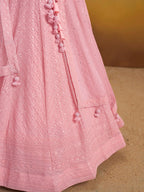 ROSE PINK GEORGETTE BRIDESMAID LEHENGA CHOLI