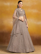 GREY GEORGETTE BRIDESMAID LEHENGA CHOLI