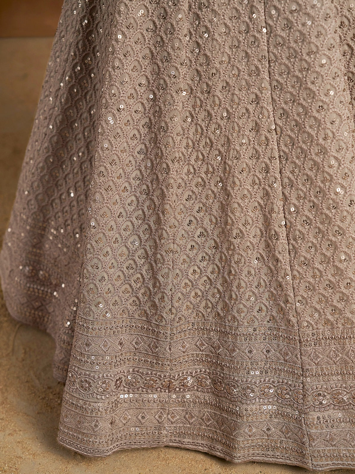 GREY GEORGETTE BRIDESMAID LEHENGA CHOLI