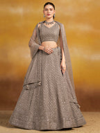 GREY GEORGETTE BRIDESMAID LEHENGA CHOLI