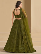 MEHENDI GREEN GEORGETTE BRIDESMAID LEHENGA CHOLI
