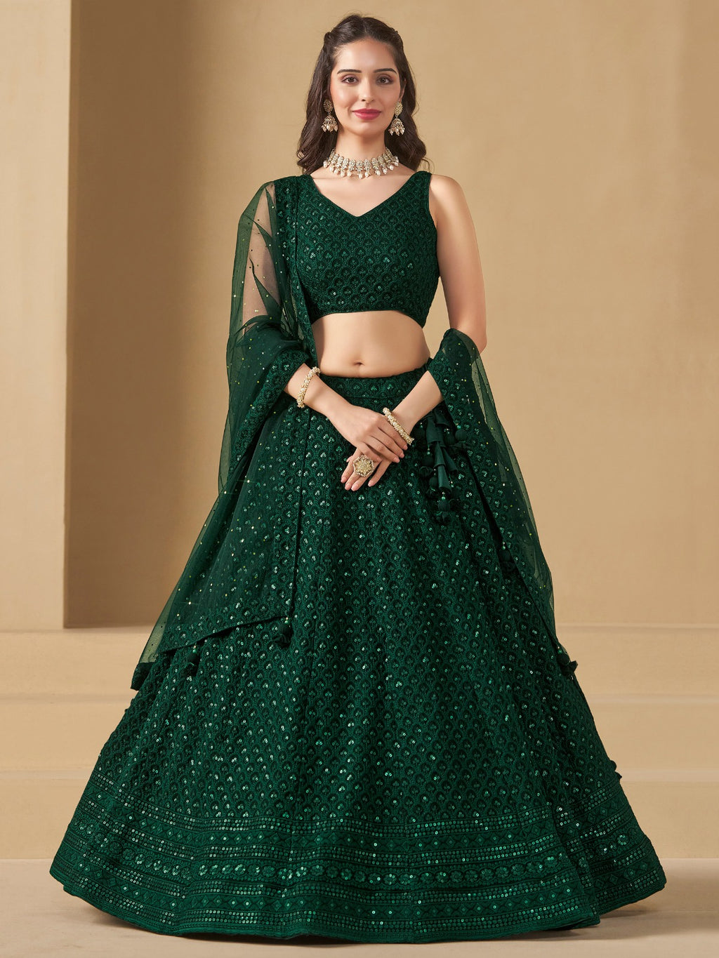 PINE GREEN LEHENGA CHOLI