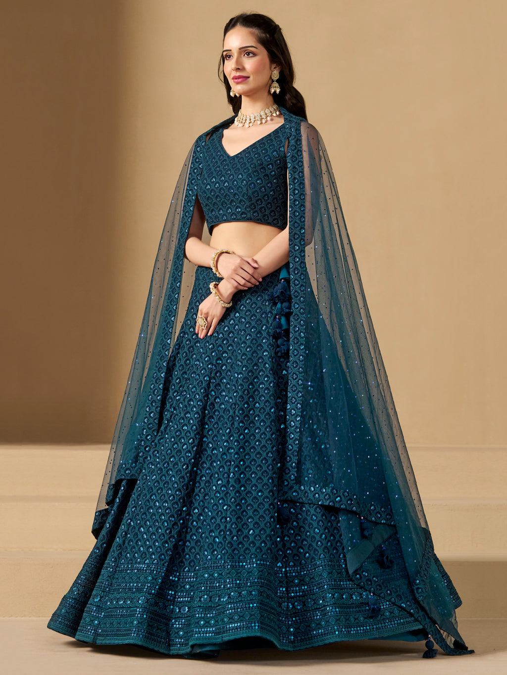 PEACOCK BLUE LEHENGA CHOLI